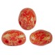 Les perles par Puca® Samos beads Opaque coral red splash 93200/94401